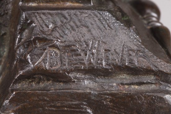 Grande bronzo "L'Oisealer indù" di Auguste de Wever