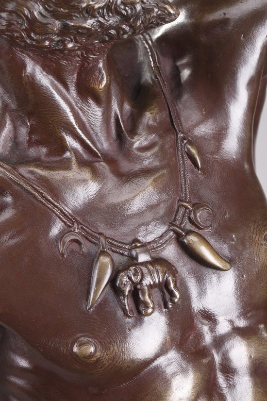 Grande bronzo "L'Oisealer indù" di Auguste de Wever
