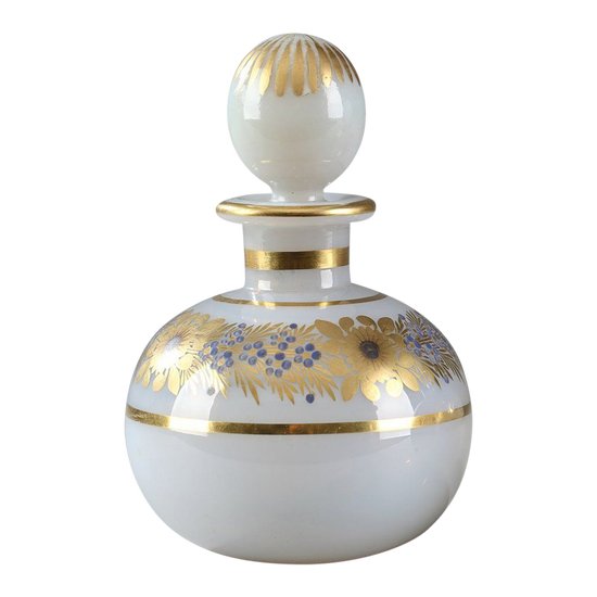 Opal Crystal Perfume Bottle with Desvignes Decoration