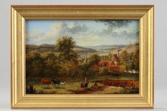 Pair Of Fixed Under Glass Signed Lebelle, Early Nineteenth Century