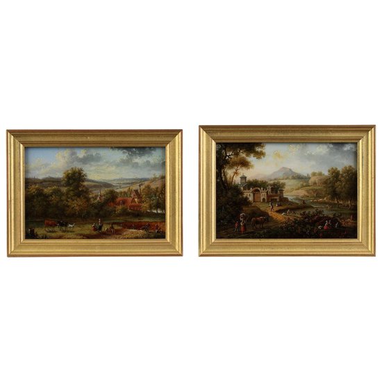 Pair Of Fixed Under Glass Signed Lebelle, Early Nineteenth Century