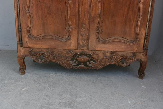             Armoire Nimoise De Mariage Louis XV époque XVIIIème En Noyer à Restaurer             