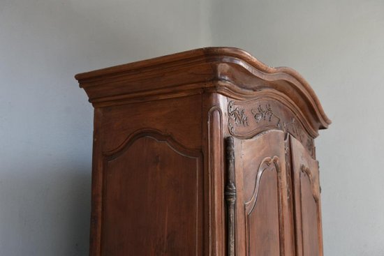             Armoire Nimoise De Mariage Louis XV époque XVIIIème En Noyer à Restaurer             