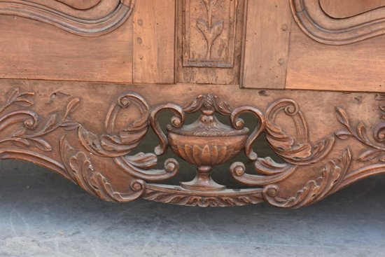             Armoire Nimoise De Mariage Louis XV époque XVIIIème En Noyer à Restaurer             