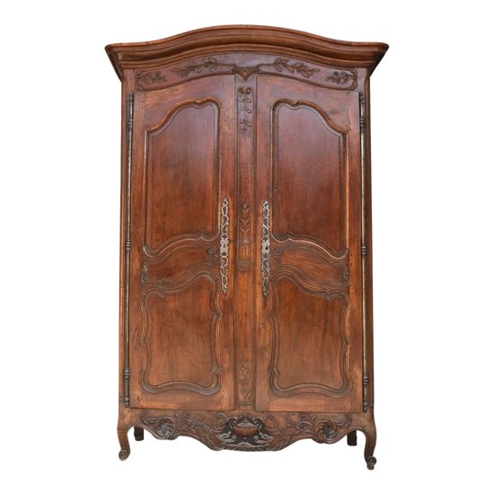             Armoire Nimoise De Mariage Louis XV époque XVIIIème En Noyer à Restaurer             