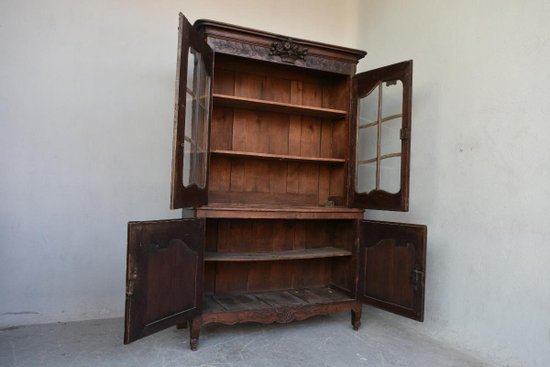             Credenza a due corpi in quercia Normandia 18° secolo