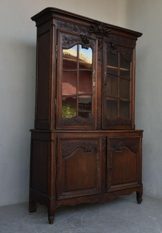             Credenza a due corpi in quercia Normandia 18° secolo