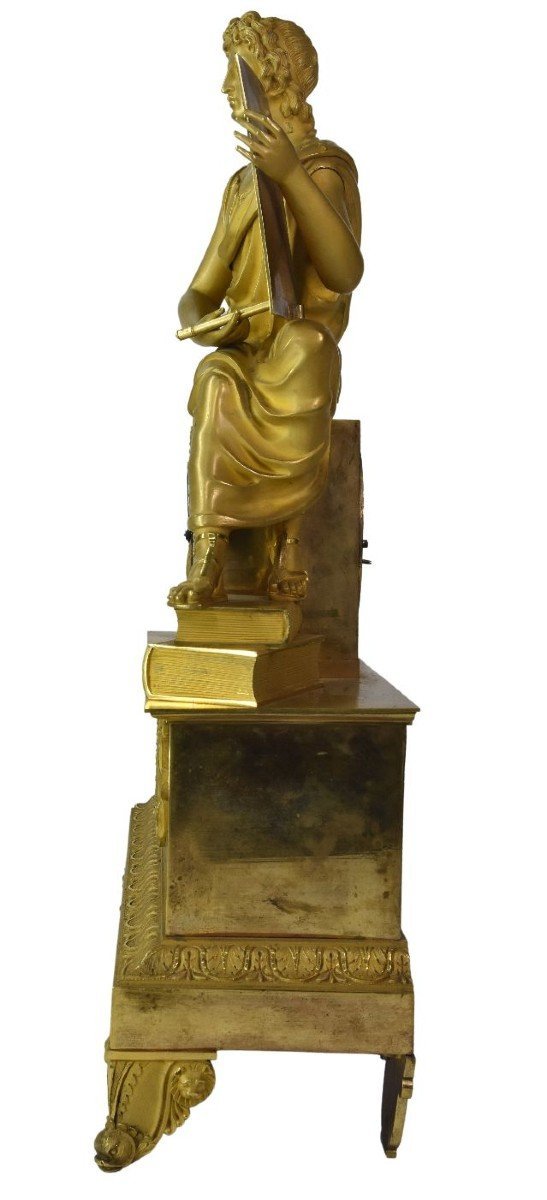 Restoration period clock in gilt bronze 19th century