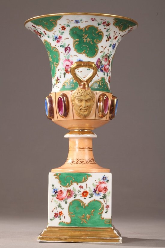 Medici Vases In Porcelain Of The Louis-Philippe Period
