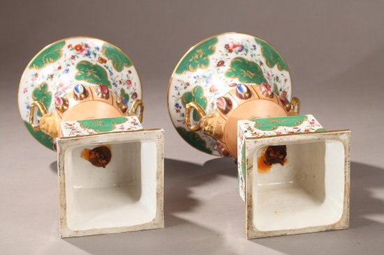 Medici Vases In Porcelain Of The Louis-Philippe Period
