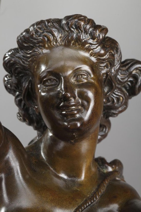 Bronzo "Donna con colombe" di Charles-Alphonse Gumery