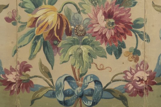 Cartone arazzo Aubusson con medaglione a nastro