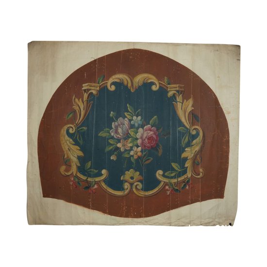 Aubusson tapestry cardboard flowered medallion