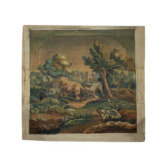 Carton of Aubusson tapestry fable