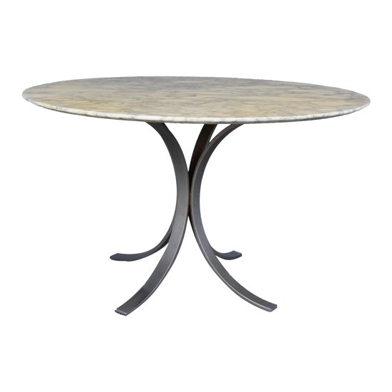 Vintage Table 1970 Brushed Metal And Marble O. Borsani