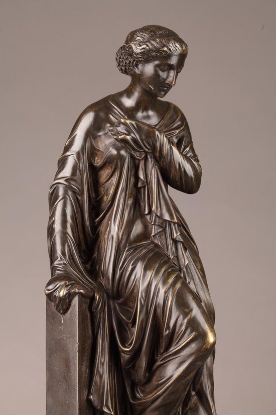 Bronze statue of Suzanne by Eugène Antoine Aizelin (1821-1902)