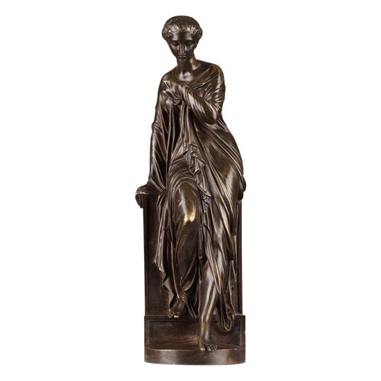 Bronze statue of Suzanne by Eugène Antoine Aizelin (1821-1902)