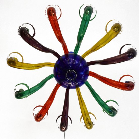             Multicolored Italian Blown Glass Chandelier After Murano