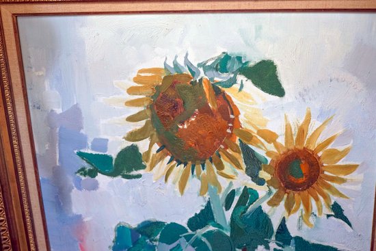 Pierre THERON (1918-2000) "I due girasoli