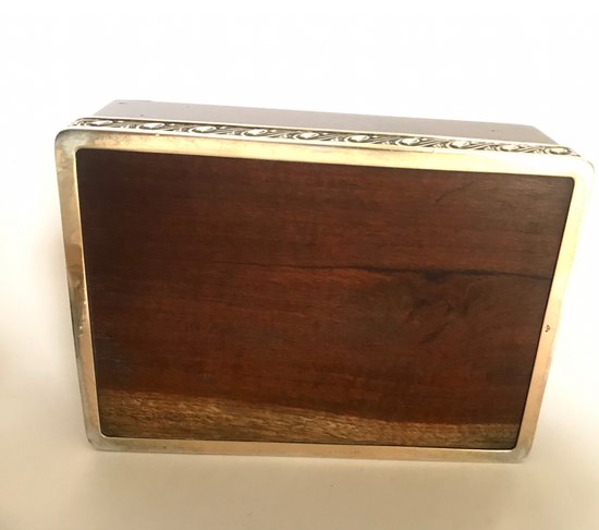Cofanetto in argento e mogano biondo