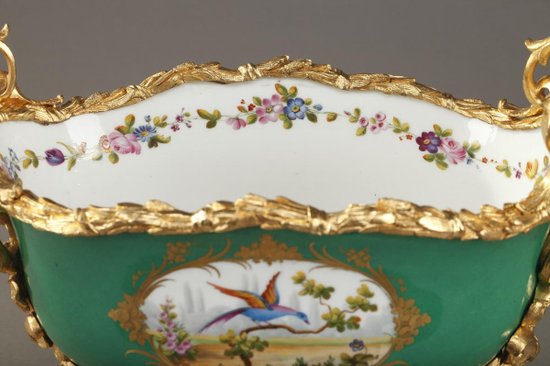 Porcelain And Bronze Planter With Galant Couples