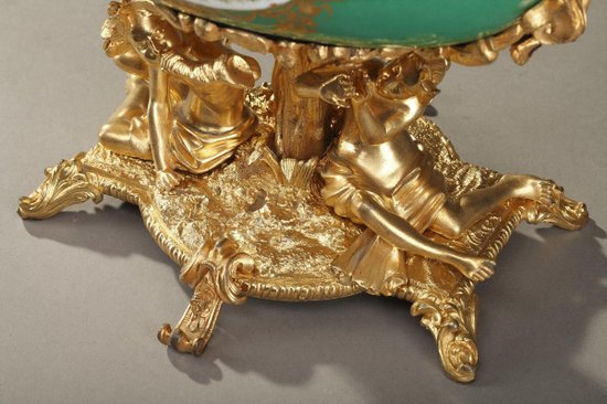 Porcelain And Bronze Planter With Galant Couples