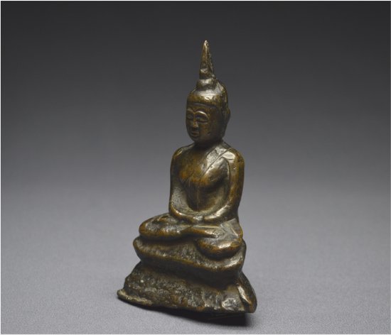 Laos, XVIIIème - XIXème siècle, Bouddha en bronze en position de méditation