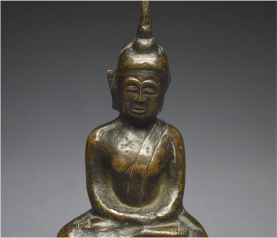 Laos, XVIIIème - XIXème siècle, Bouddha en bronze en position de méditation