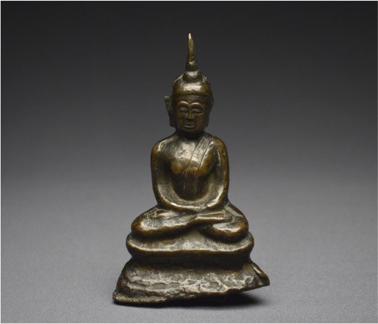 Laos, XVIIIème - XIXème siècle, Bouddha en bronze en position de méditation