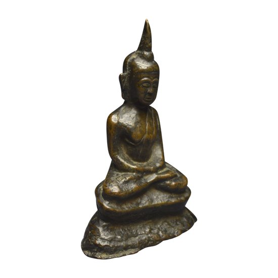 Laos, XVIIIème - XIXème siècle, Bouddha en bronze en position de méditation