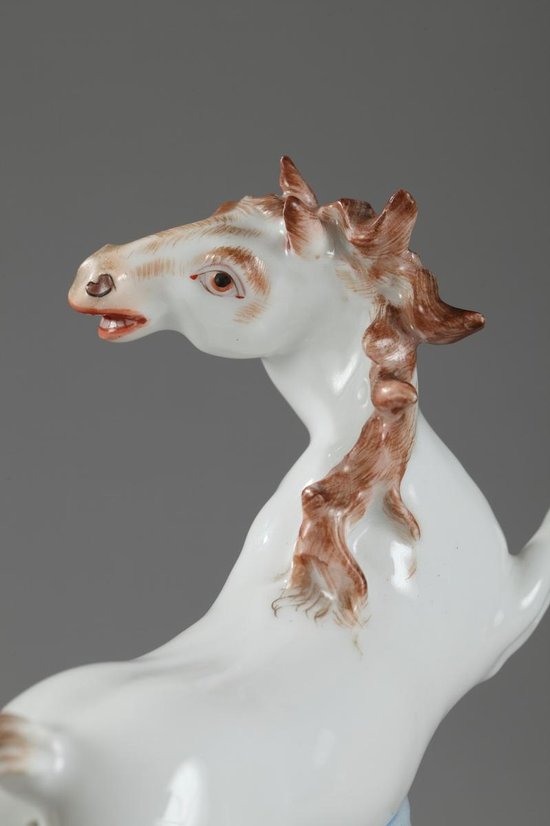 Pair Of Horses In Porcelain Manufacture Samson