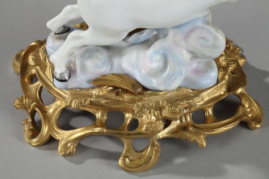 Pair Of Horses In Porcelain Manufacture Samson