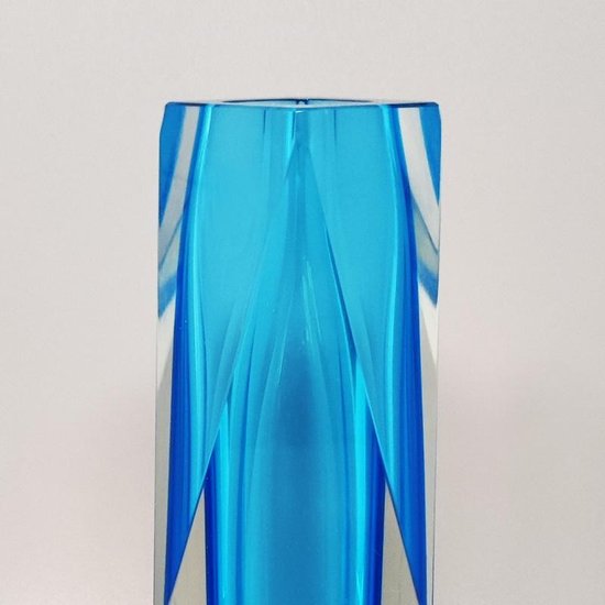 1960 Erstaunliche seltene blaue Vase von Flavio Poli für Seguso. Hergestellt in Italien