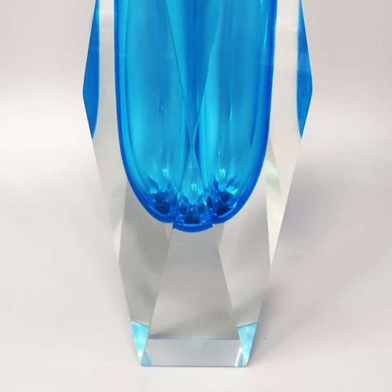 1960 Erstaunliche seltene blaue Vase von Flavio Poli für Seguso. Hergestellt in Italien