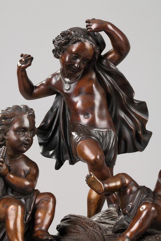 Amanti musicanti in bronzo e marmo, XIX secolo