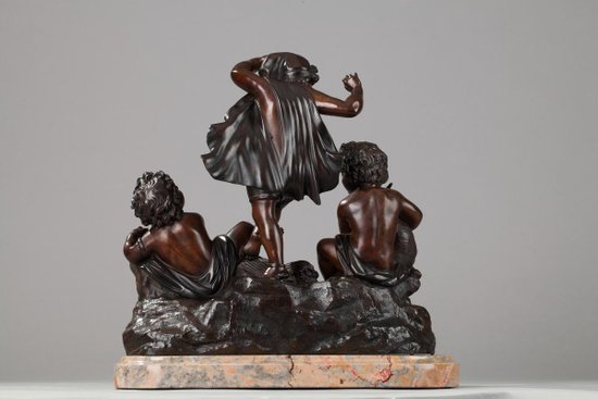 Amanti musicanti in bronzo e marmo, XIX secolo