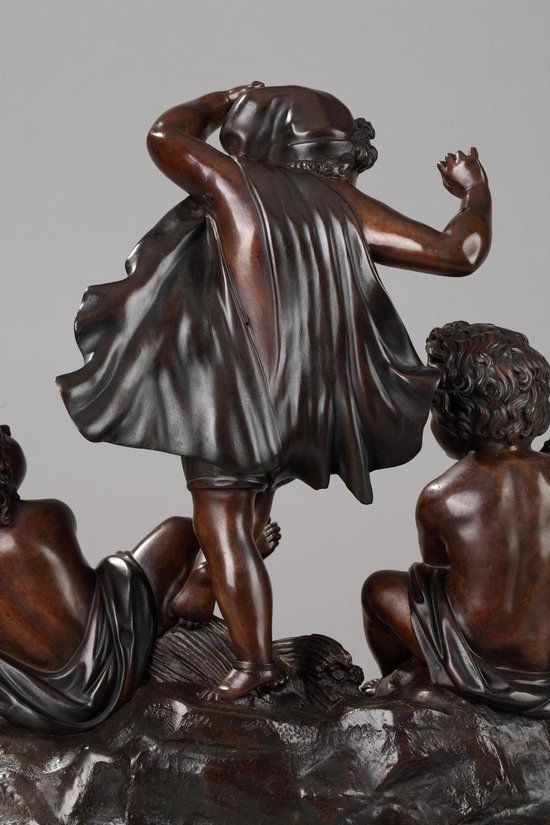 Amanti musicanti in bronzo e marmo, XIX secolo