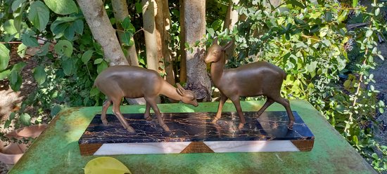 scultura di animali / spelter art déco