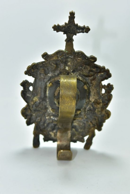 Osculatoire En Bronze Doré Et Argent d'époque Louis XIV            