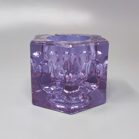 1970 Superbe ensemble à fumer violet d'Antonio Imperatore en verre de Murano. Fabriqué en Italie
