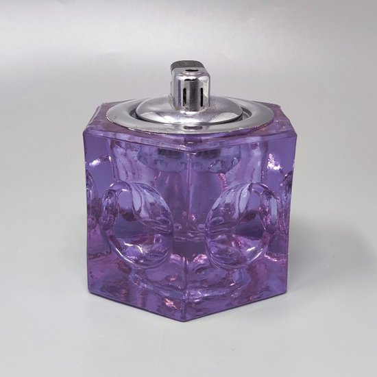 1970 Superbe ensemble à fumer violet d'Antonio Imperatore en verre de Murano. Fabriqué en Italie