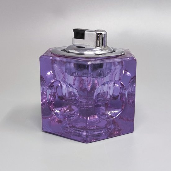 1970 Superbe ensemble à fumer violet d'Antonio Imperatore en verre de Murano. Fabriqué en Italie