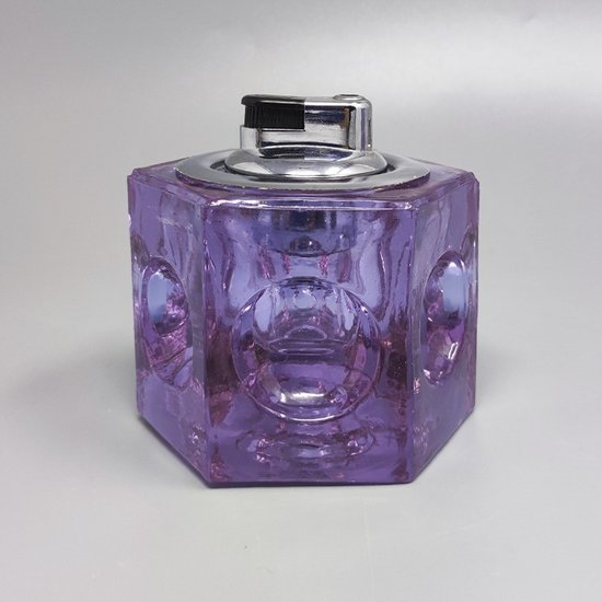 1970 Superbe ensemble à fumer violet d'Antonio Imperatore en verre de Murano. Fabriqué en Italie