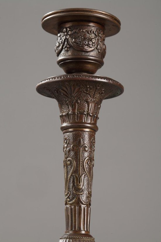 Pair Of Restoration Period Tripod Candlesticks