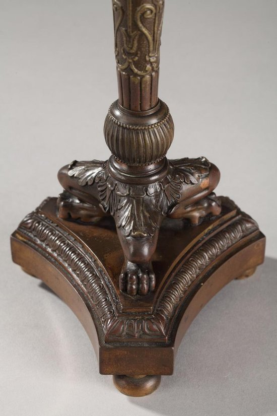 Pair Of Restoration Period Tripod Candlesticks