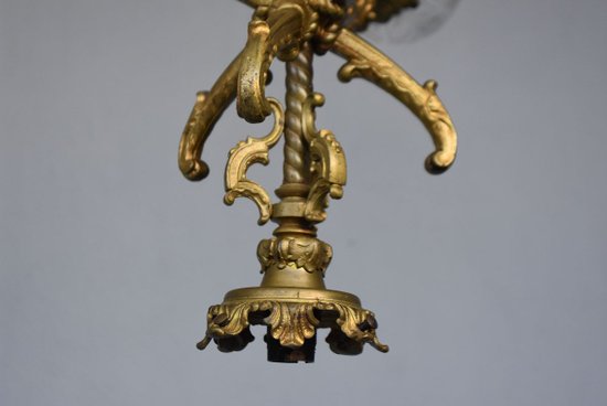             Lampadario Napoleone III in bronzo dorato per bambini