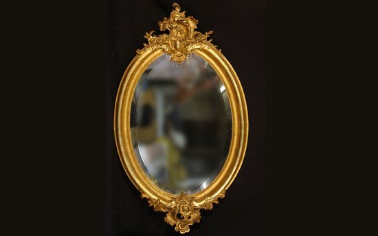 Napoleon III mirror in stucco and wood gilded 19th century