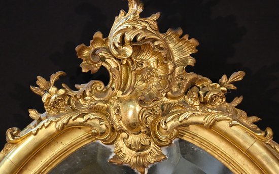 Napoleon III mirror in stucco and wood gilded 19th century