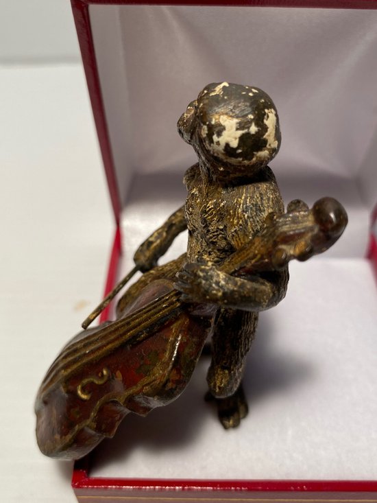 SCIMMIA MUSICISTA IN BRONZO DI VIENNA