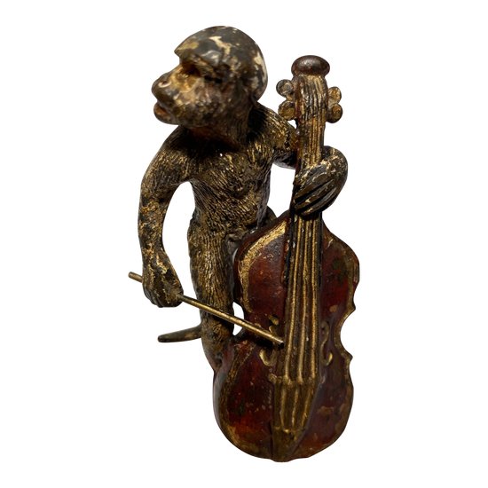 VIENNA BRONZE MUSICIAN MONKEY